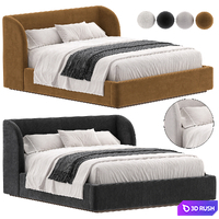 Designer bed Copenhagen Panel Platform Bed 3D Model Corona