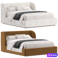 Designer bed Copenhagen Panel Platform Bed 3D Model Corona