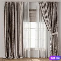 Curtain 27 3D Model Vray, Corona