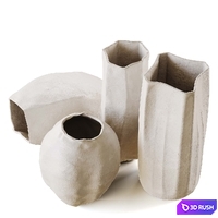 Set of decorative vases #7 3D Model Vray, Corona