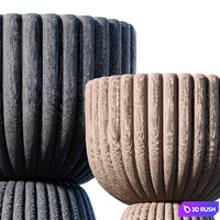Decorative Relief fluted Garden Floor High Vase, Urn,pot,jar,planters in a modern style for home decoration.Modern Vases 3D Model Vray, Corona