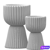 Decorative Relief fluted Garden Floor High Vase, Urn,pot,jar,planters in a modern style for home decoration.Modern Vases 3D Model Vray, Corona