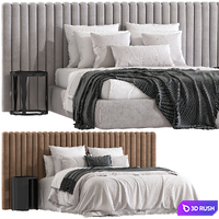 Double bed No. 206. 3D Model Vray, Corona