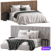 Double bed No. 206. 3D Model Vray, Corona