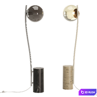 Small floor lamp with Cora travertine base 3D Model Vray, Corona