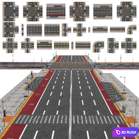 Road 02 3D Model Vray, Corona