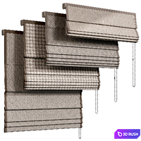 Curtain 47 Roman blinds 3D Model Vray, Corona