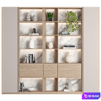 Rack and Bookcase 3D Model Vray, Corona
