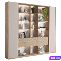 Rack and Bookcase 3D Model Vray, Corona