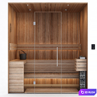 Sauna WiFi 3D Model Vray, Corona