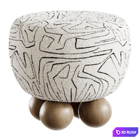 Umbra Peonia Ottoman By Monde Singulier 3D Model Corona