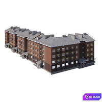 A four-story house with a gable roof 3D Model Corona