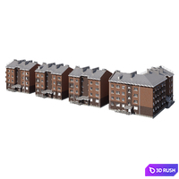 A four-story house with a gable roof 3D Model Corona