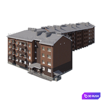 A four-story house with a gable roof 3D Model Corona