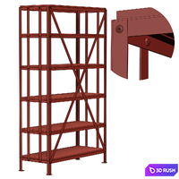 Metal rack middle 3D Model Corona