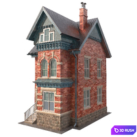 Victorian house 01 3D Model Vray, Corona