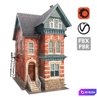 Victorian house 01 3D Model Vray, Corona