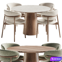 Thorsten Table and Ferrara Chair 3D Model Corona