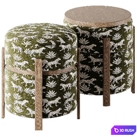 avito Velor convertible ottoman 3D Model Corona