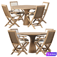 Alesso outdoor furniture set v02 / Wooden furniture set 3D Model Corona