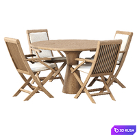 Alesso outdoor furniture set v02 / Wooden furniture set 3D Model Corona
