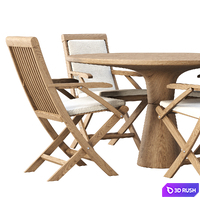 Alesso outdoor furniture set v02 / Wooden furniture set 3D Model Corona