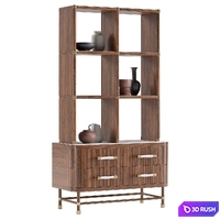 Deluxe Tamboured Storage Shelf 3D Model Vray, Corona