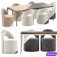 RH DINING SET 3 3D Model Corona