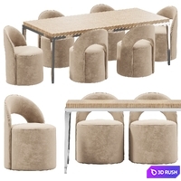 RH DINING SET 3 3D Model Corona