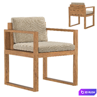 CAPE TOWN TEAK Dining group 3D Model Vray, Corona