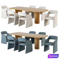 CAMERICH Echo Petite Chair. Archer Dining Table. 3D Model Vray, Corona