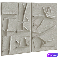 Decorative set of art paintings #83 3D Model Vray, Corona