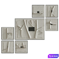 Decorative set of art paintings #83 3D Model Vray, Corona