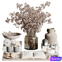 Decorative set H83 3D Model Vray, Corona