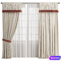 Curtains 124/ Curtains with fringe 3D Model Corona