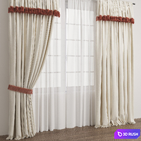 Curtains 124/ Curtains with fringe 3D Model Corona