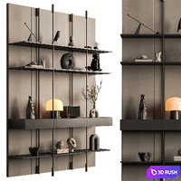 Shelves Decorative - Rack Set 44 3D Model Vray, Corona