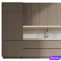 Minimalist modular kitchen with integrated handles 3D Model Corona