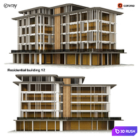 Residential building 12 3D Model Vray, Corona