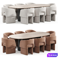 Morrell Dining Chair and Vida conference table 3D Model Corona