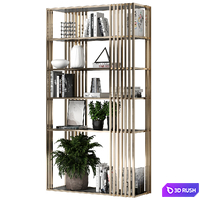 Rack and Bookcase132 3D Model Vray, Corona