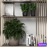 Rack and Bookcase132 3D Model Vray, Corona
