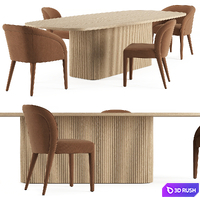 RH MULHOLLAND PEDESTAL RECTANGULAR DINING TABLE 3D Model Corona