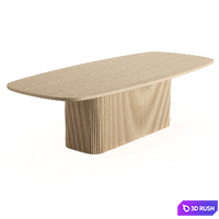 RH MULHOLLAND PEDESTAL RECTANGULAR DINING TABLE 3D Model Corona