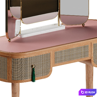 Kinship Rattan Terracotta Dressing Table 3D Model Vray, Corona