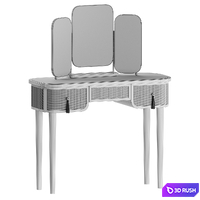 Kinship Rattan Terracotta Dressing Table 3D Model Vray, Corona