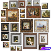 Large set of paintings in classical style 3D Model Vray, Corona