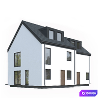Modern Semi-Detached House 3D Model Corona