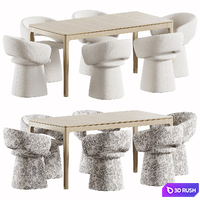 Bel TF chair and MILFORD table 3D Model Vray, Corona