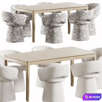 Bel TF chair and MILFORD table 3D Model Vray, Corona